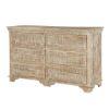 Picture of Carolina Distressed Mango Wood White Bedroom Dresser With 6 Drawers
