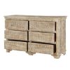 Picture of Carolina Distressed Mango Wood White Bedroom Dresser With 6 Drawers