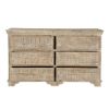 Picture of Carolina Distressed Mango Wood White Bedroom Dresser With 6 Drawers