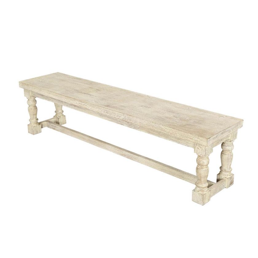 Picture of Colonial Winter White Mango Wood 72” Window Bench