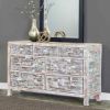 Picture of Rehoboth Distressed Finish Solid Wood 7 Drawer Horizontal Dresser