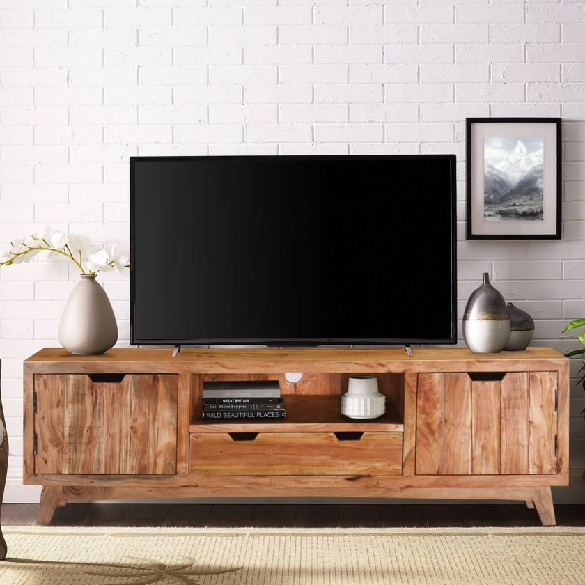 Picture of Augusta Handcrafted Rustic Solid Wood TV Media Cabinet