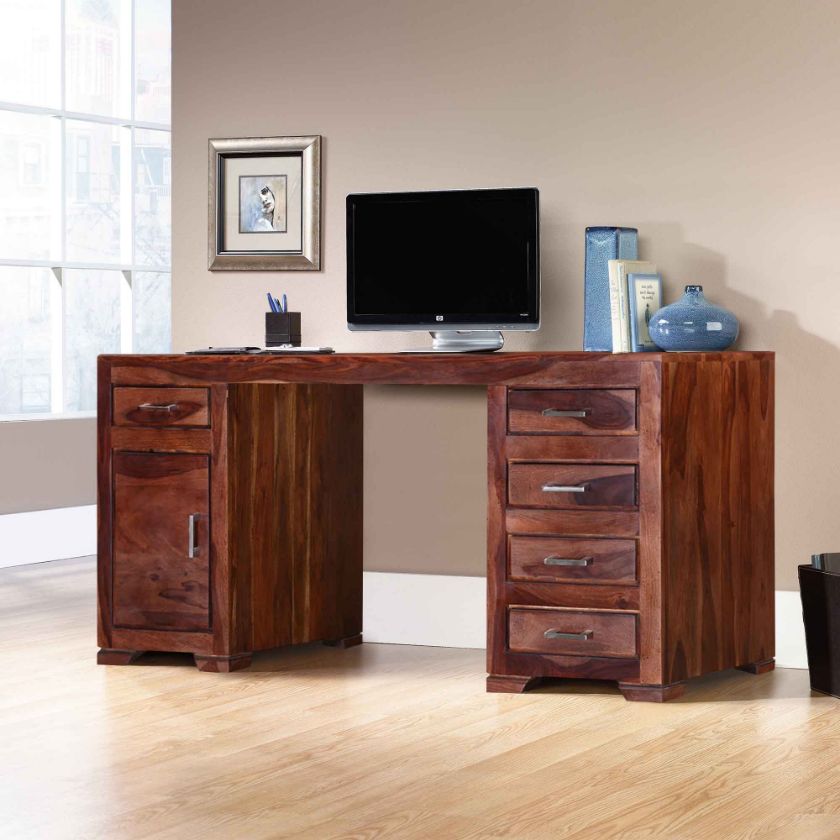 Picture of Modern Pioneer Indian Rosewood 59” Executive Desk