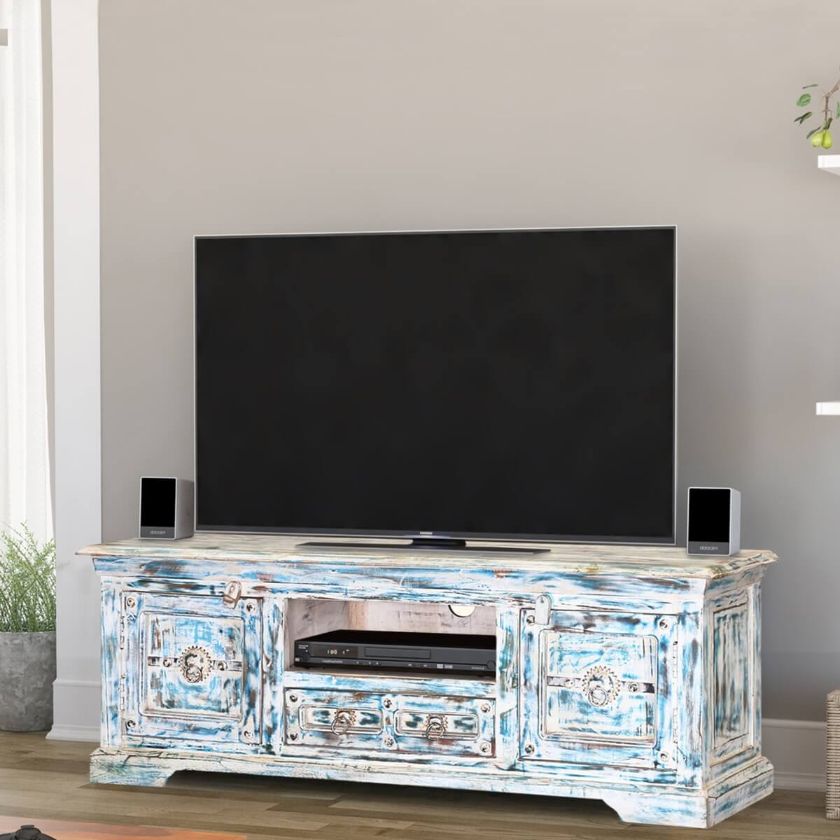 Picture of Volente Rustic Reclaimed Wood 55 Inch Long TV Stand Media Console