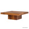 Picture of Brocton Rustic Solid Wood Large Square Pedestal Coffee Table