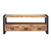 Picture of Roxborough Rustic Mango Wood 3 Drawer Industrial Tv Media Console