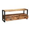 Picture of Roxborough Rustic Mango Wood 3 Drawer Industrial Tv Media Console