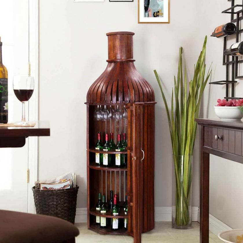 Picture of Bordeaux Antique Tall Liquor Bar Cabinet