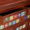 Picture of Mallorca Floral Tiled Solid Wood 7 Drawer Standard Horizontal Dresser