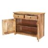 Picture of Waldo Rustic Mango Wood 2 Drawer Storage Buffet Cabinet