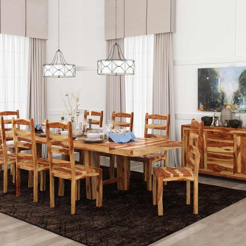 Picture of Bluffton Classic Handcrafted Solid Rosewood 10 Piece Dining Room Set