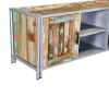 Picture of Bardolph Rainbow Handcrafted Reclaimed Wood Industrial Media Console