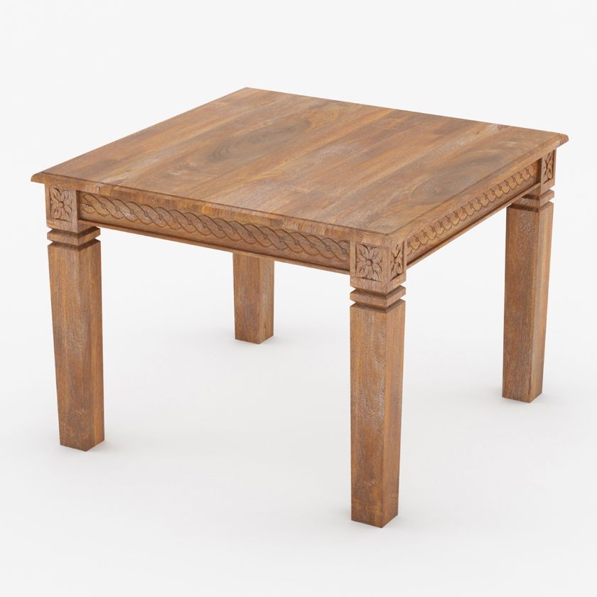 Picture of Salemo Rustic Mango Wood Handcrafted Square Kitchen Table
