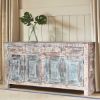 Picture of Winter White Rustic Solid Wood 4 Drawer Large Sideboard Cabinet
