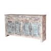 Picture of Winter White Rustic Solid Wood 4 Drawer Large Sideboard Cabinet
