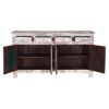 Picture of Winter White Rustic Solid Wood 4 Drawer Large Sideboard Cabinet