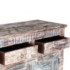 Picture of Winter White Rustic Solid Wood 4 Drawer Large Sideboard Cabinet