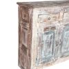Picture of Winter White Rustic Solid Wood 4 Drawer Large Sideboard Cabinet