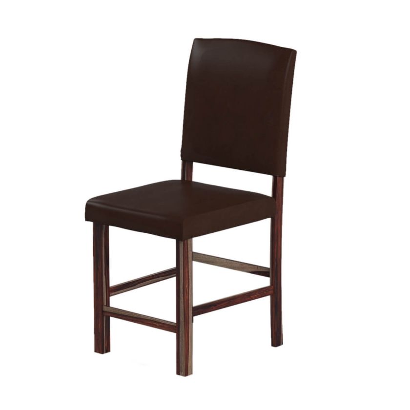 Picture of Albacete Solid Wood Brown Leather Bar Chair