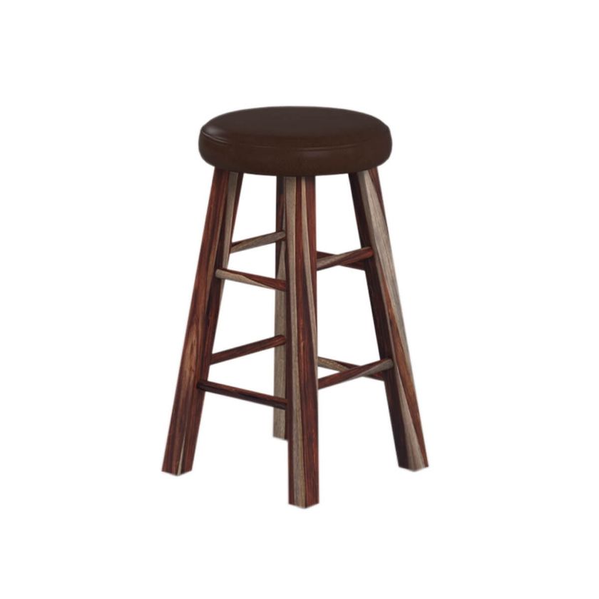 Picture of Minnesota Rustic Solid Wood Round Cushion Bar Stool