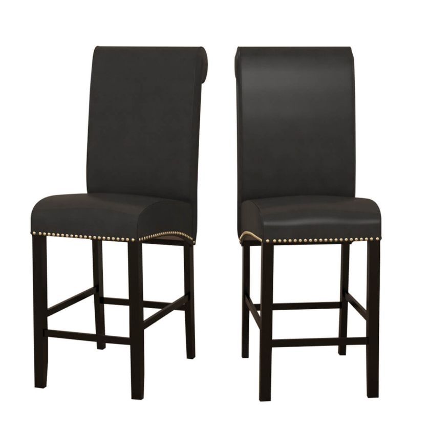 Picture of Gresham Upholstered Black Bar Height Chairs
