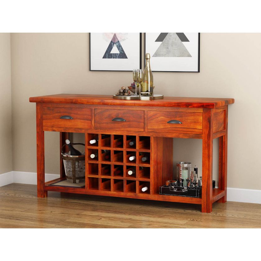 Picture of Chantilly Rustic Solid Wood Wine Rack Table