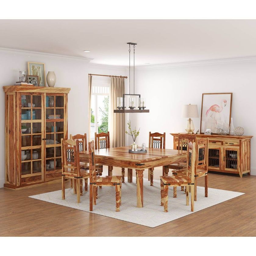 Picture of Peoria Rustic Solid Wood 11 Piece Dining Room Set