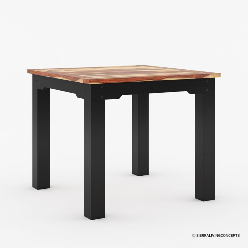 Mason Rustic Solid Wood 2 Tone Square Kitchen Table Size Image