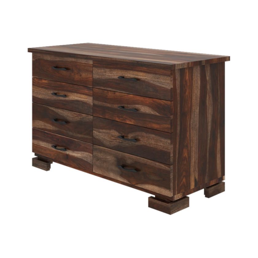Picture of Athena Rustic Solid Wood Bedroom Dresser Chest With 8 Drawers