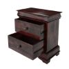 Picture of Classic Sleigh Solid Wood Nightstand with Two Drawers