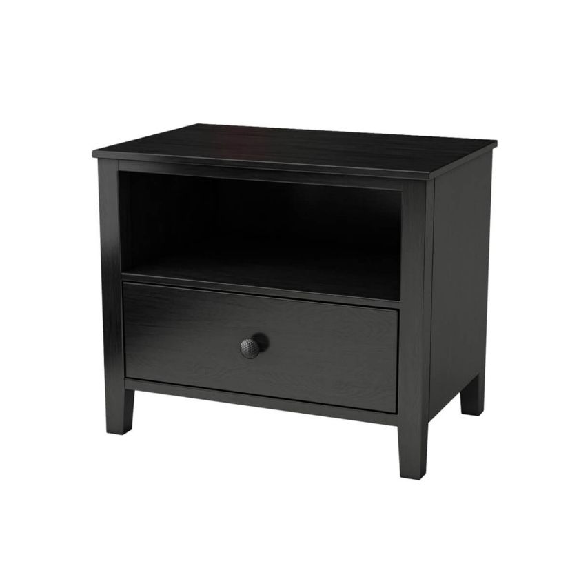 Picture of Modern Midnight Solid Wood Nightstand with Storage