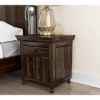 Picture of Jerold Modern Rustic Solid Wood Shutter Door 1 Drawer Nightstand