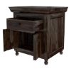 Picture of Jerold Modern Rustic Solid Wood Shutter Door 1 Drawer Nightstand