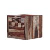 Picture of Walsenburg Checkered Solid Wood Flip Door Captains Bedside Nightstand