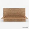 Picture of Britain Low Height Farmhouse Teak Wood Platform Bed Frame With Headboard
