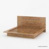 Picture of Britain Low Height Farmhouse Teak Wood Platform Bed Frame With Headboard