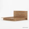 Picture of Britain Low Height Farmhouse Teak Wood Platform Bed Frame With Headboard