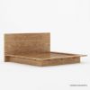 Picture of Britain Low Height Farmhouse Teak Wood Platform Bed Frame With Headboard