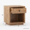 Picture of Britain Rustic Teak Wood 1 Drawer Bedside Nightstand
