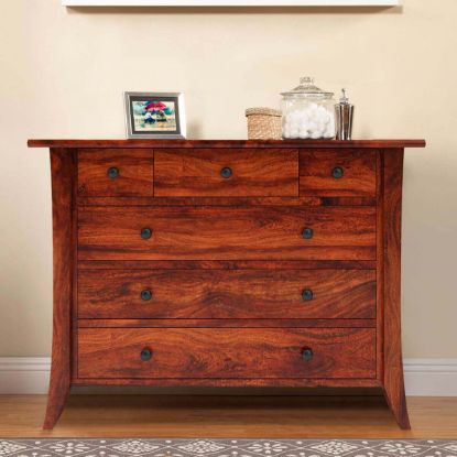 Picture of Georgia Rustic Solid Wood 6 Drawer Bedroom Dresser