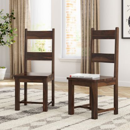 Picture of Frisco Modern Rustic Solid Wood Ladder Back Dining Chair