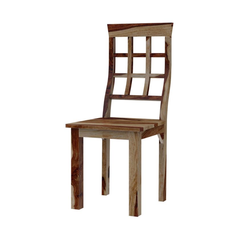 Picture of Dallas Ranch Window Pane Back Solid Wood Dining Chair