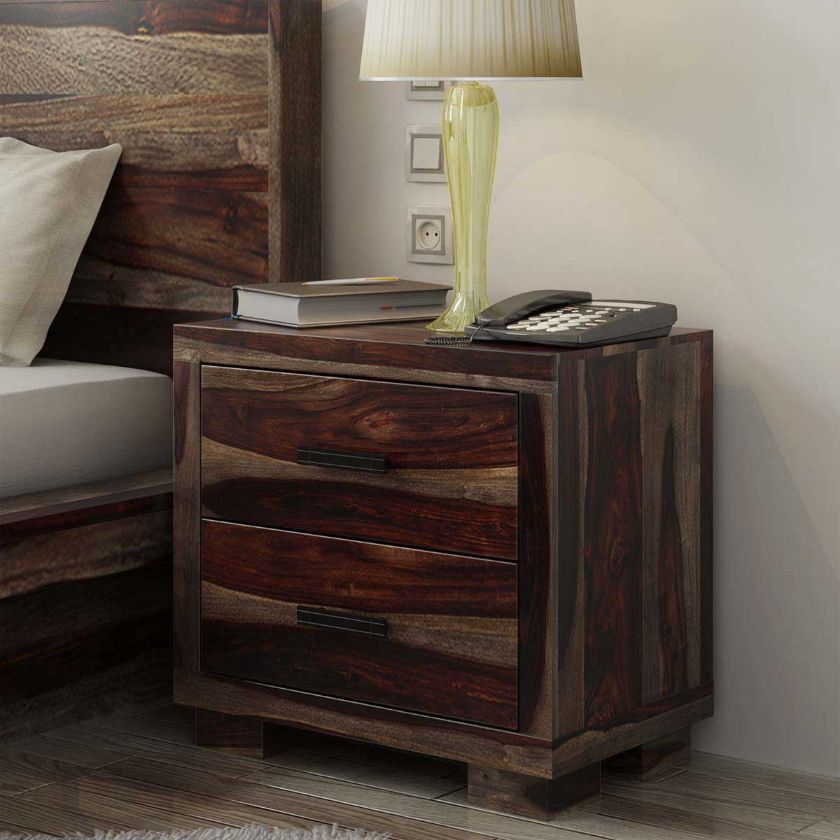 Picture of Virginia Modern Handcrafted Solid Wood 2 Drawer Nightstand