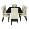 Picture of Urban Rustic Solid Wood Large Dining Table & Leather Parson Chairs