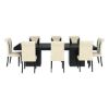 Picture of Urban Rustic Solid Wood Large Dining Table & Leather Parson Chairs