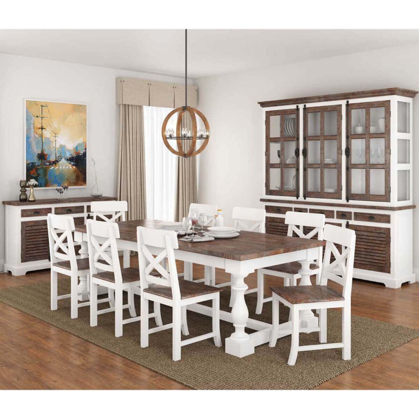 Picture of Danville Teak Mahogany Wood 11 Piece Dining Room Set