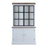 Picture of Palatka Farmhouse White Kitchen Pantry Cabinet with Glass Doors