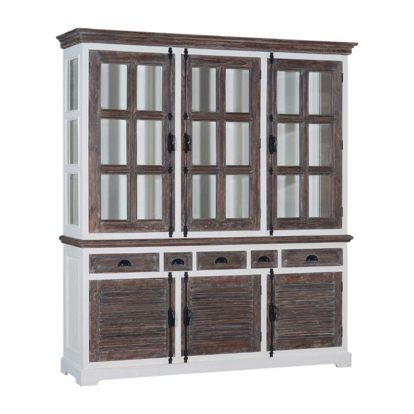Danville Louvered Door Rustic Kitchen Pantry Cabinet with Drawers Dimension Image