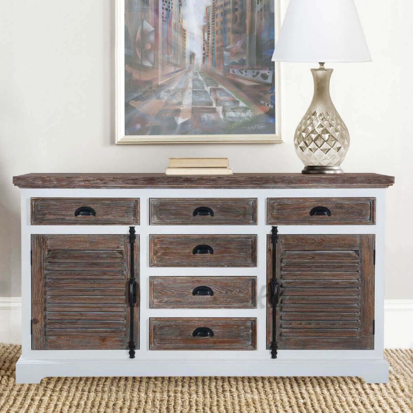 Picture of Danville Modern Teak and Solid Wood 6 Drawer Large Sideboard