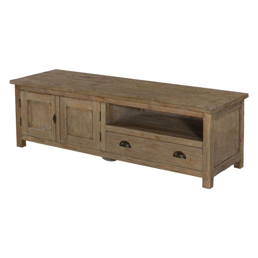 Picture of Miami Sleek Handcrafted Teak Wood 1 Drawer TV Media Console